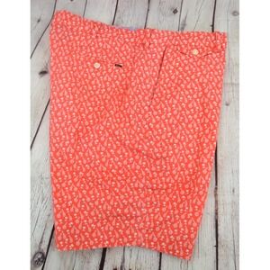 POLO GOLF Ralph Lauren Men's Classic Fit Flat Front Short SIZE 38 Orange Giraffe